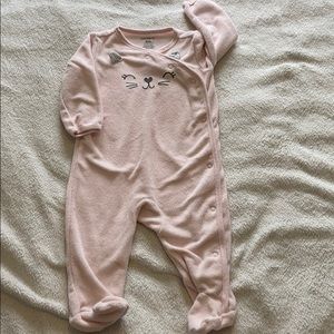 SALE 3/$12 Carter’s Terry Cloth Pink Cat Pajamas